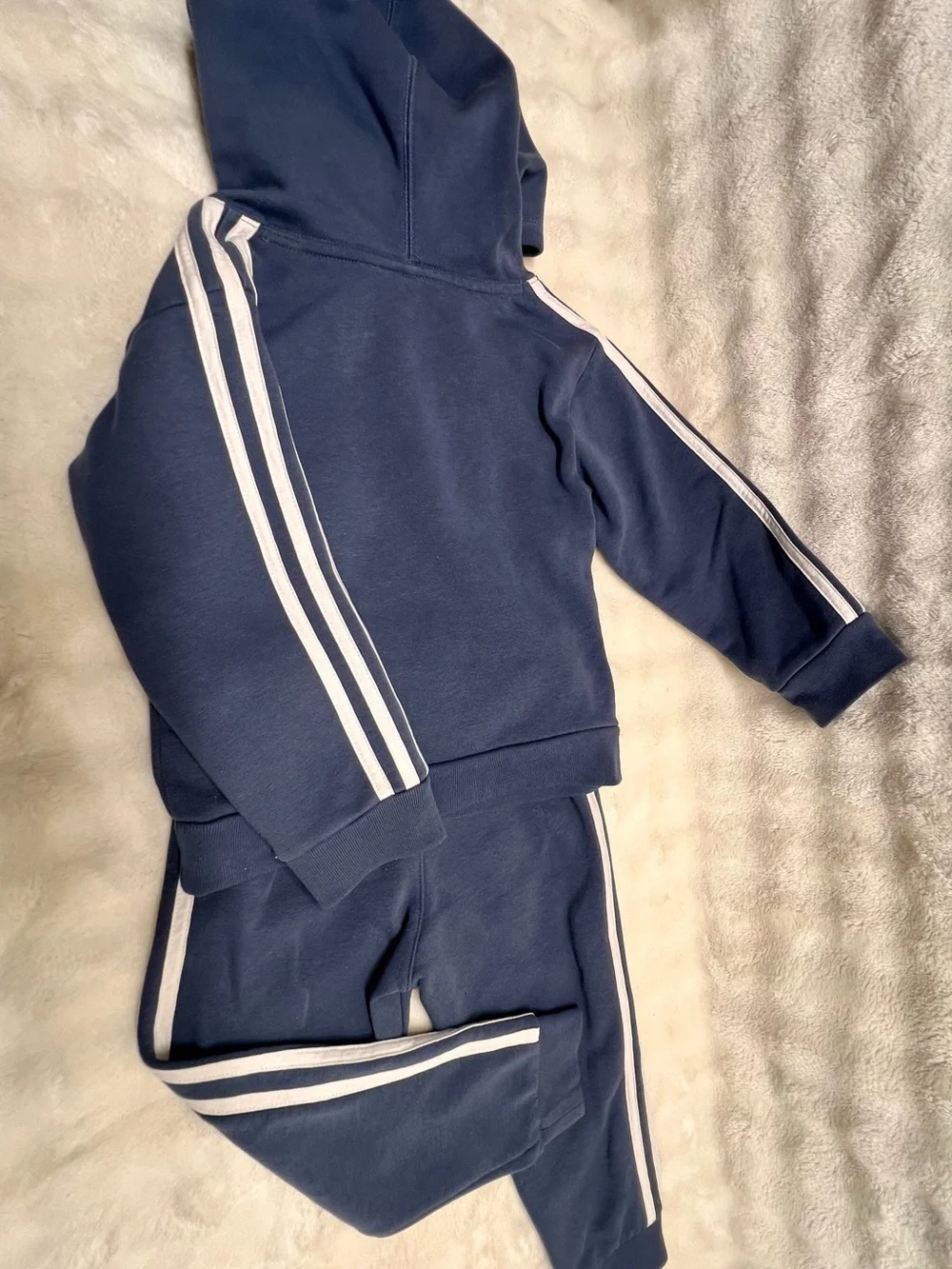 Adidas Gray-Blue color Kids Hoodie & Sweatpants Matching Set